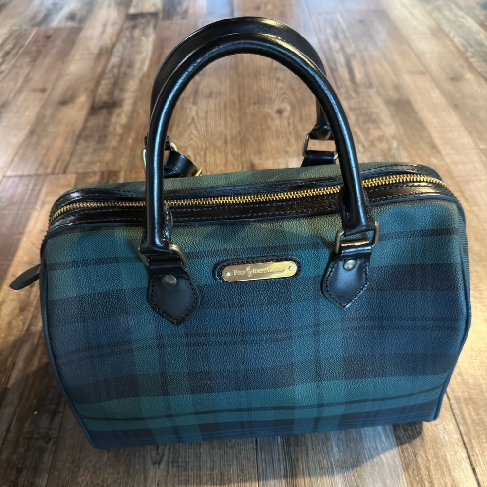 Polo Ralph Lauren Vintage Green and Black Top Handle Bag